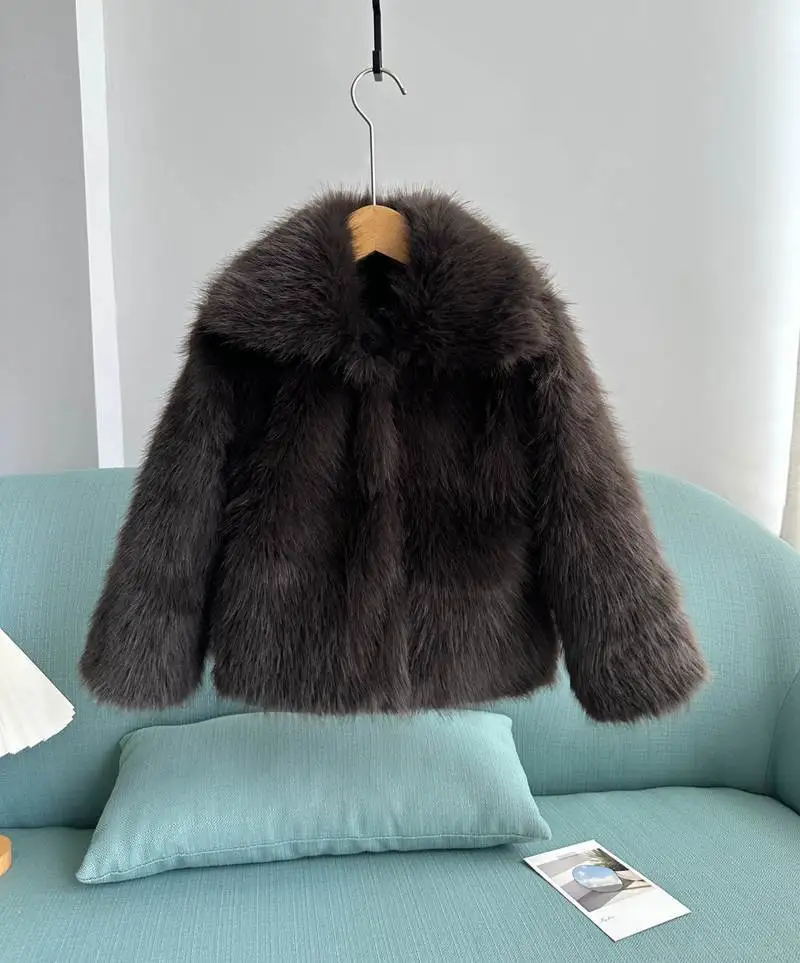 Girls' knit jacket side view