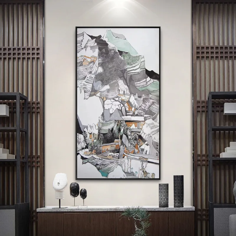 Abstract Zen Landscape Mountain Chinese Print Poster Painting Wall Art