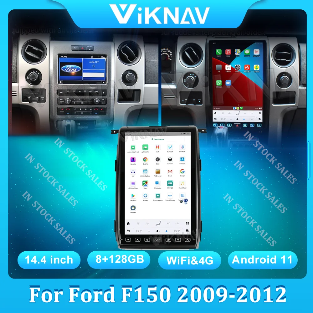 

14,4 дюймовый Android 11 автомобильный видеоплеер Радио GPS навигация для Ford F150 2009-2012 Авто Стерео CarPlay