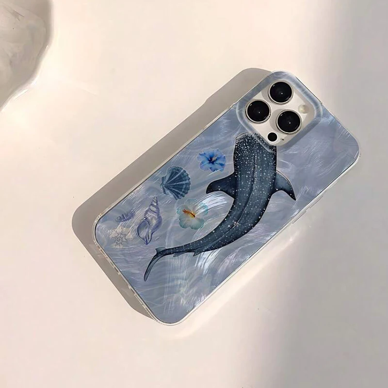 Ocean Shark Whale Design Shockproof Phone Case with Bumper Cover