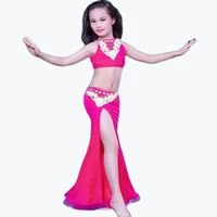 Children girls kids Belly dancer outfit belly dance hip scarf desert oriental Belly dance dancing costumes bra belt skirt dress
