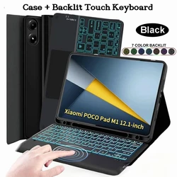 Premium Protective Stand Case with Smart Folio and Detachable Keyboard for French keyboard (Black 3 Backlit)