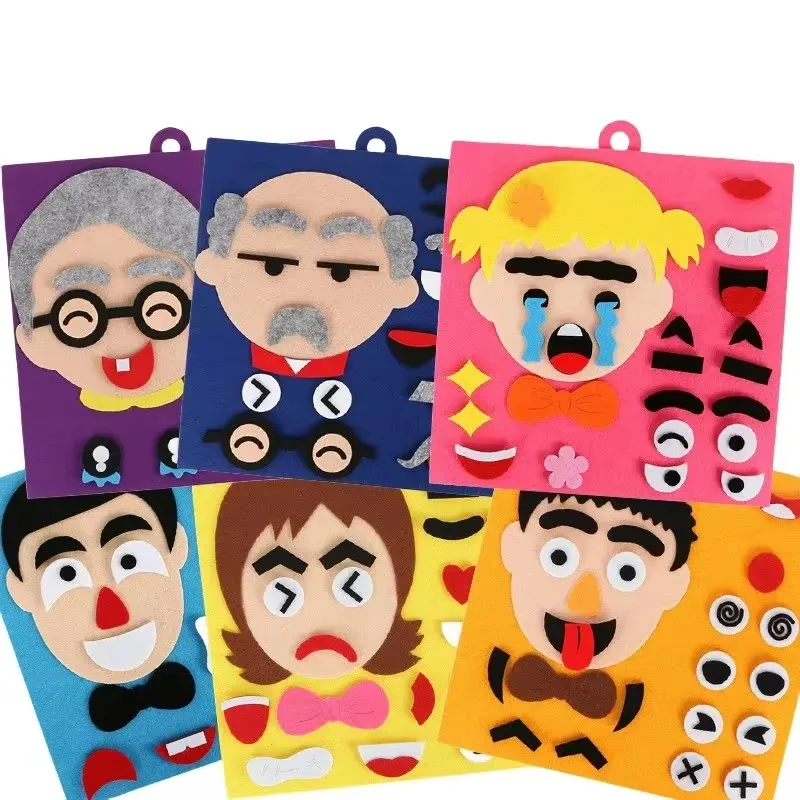 DIY 감정 변화 퍼즐 장난감, 창의적인 얼굴 표현, 어린이 학습 교육 장난감, 재미있는 세트, 재미있는 선물