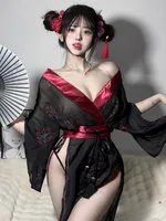 Japanischer Kimono, sexy Pyjama, Dessous, verführerisch, verlockend, Nachtkleidung, Yukata, private Leistung, orientalische Nachtwäsche, Hanfu-Kleid 2