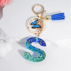 Elegant Crystal Butterfly Tassel Keychain - Women's Fashion Accessory Gift - 55mm (S)