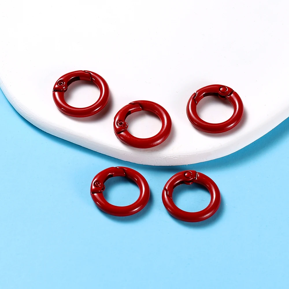 Pack of 5 Colorful Metal Spring Clasp Keychain Clips for DIY Jewelry and Accessories