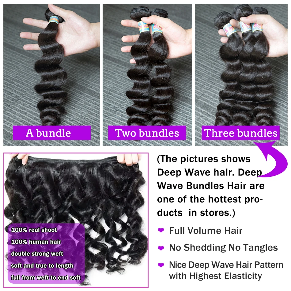 Melodie Loose Wave Human Hair Bundles 3 4 Deals 12A Grade 100% Raw Virgin Hair Extension Unprocessed 40 Inch Brazilian For Women 5