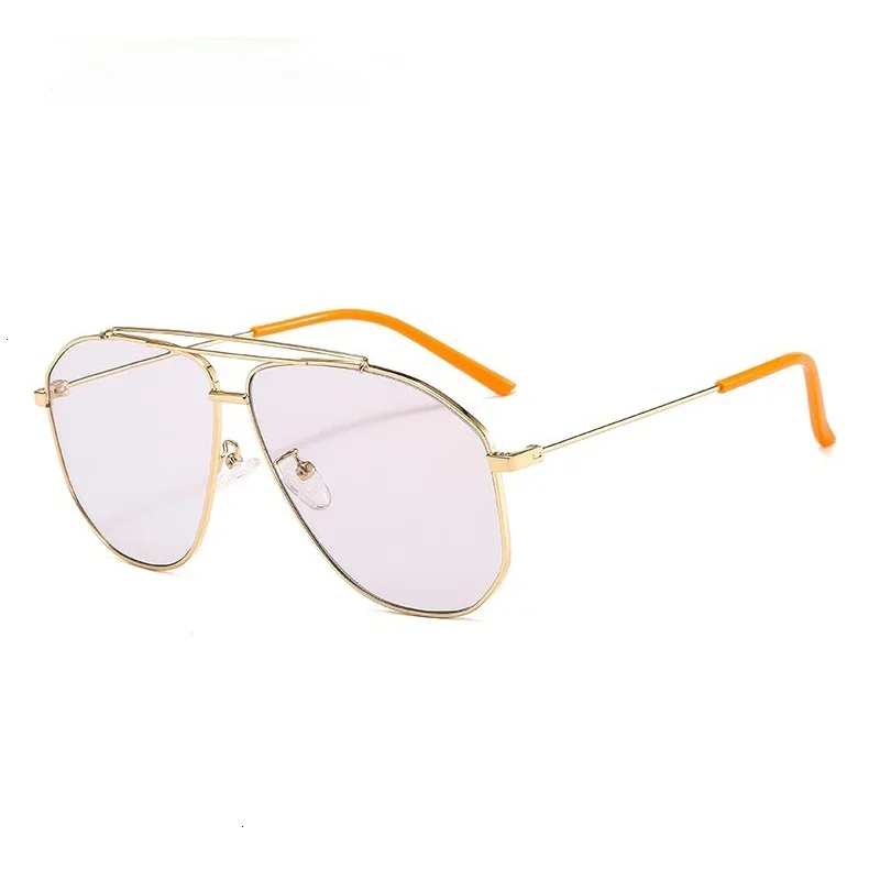 Alloy Square Polygon Sunglasses For Men 2024  Fashion  Pilot Aviation Sun Glasses Women Retro Pink Clear Oversize Shades