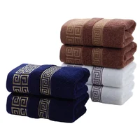 Serviettes de bain en coton noir, 2 pièces, 34x4 0cm/70x140cm, brodées, pour salle de bain d'hôtel, pour adultes, séchage rapide, épaisses, douces, pour le visage 4