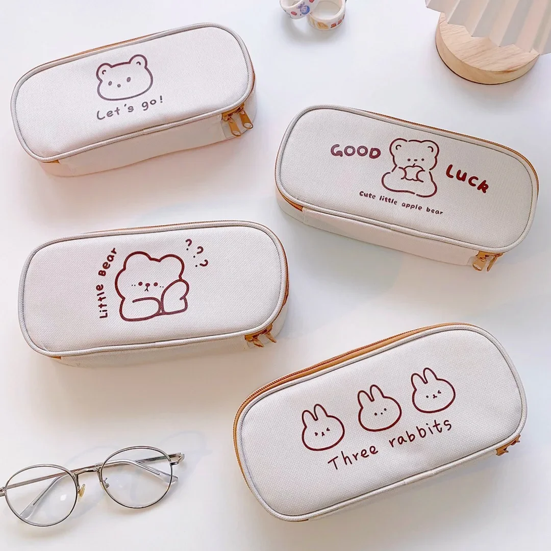 Kawaii Cute Pencil Bag Small Flowers Pencil Cases Cute Simple Pen Bag  Storage Bags School Supplies Stationery Gift For Kids