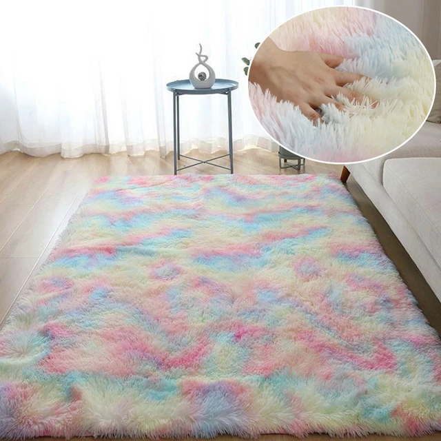 

13351 Pink Bedroom Carpet For Children's Room Cute Girls Floor Soft Mat Living Room Decoration White Fluffy Large Kids Bedside R