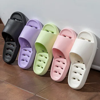 Summer Non Slip Shower Slippers for Women Men Indoor Soft EVA Quick Drying Bath Slippers Couple Non Slip Flat Home Sandals 1