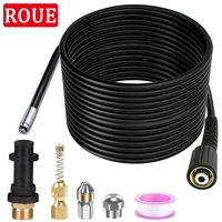 High Pressure Pipe Cleaning Hose Drain Cleaner Pipe for Karcher K2-K7/HD/HDS Universal Pipe Sewer Cleaning Set Rotating Nozzles 1