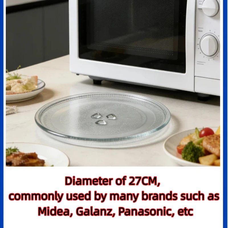 27 cm/10,5 Zoll Mikrowellen-Glasdrehteller, Ersatz für Galanz/Midea, universell kompatibles Zubehör – Detail 3