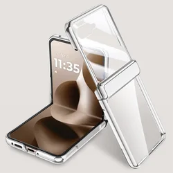 All-Inclusive Protective Case with Tempered Glass and Camera Guard for Motorola razr 2024 (Silver no Magnetic)