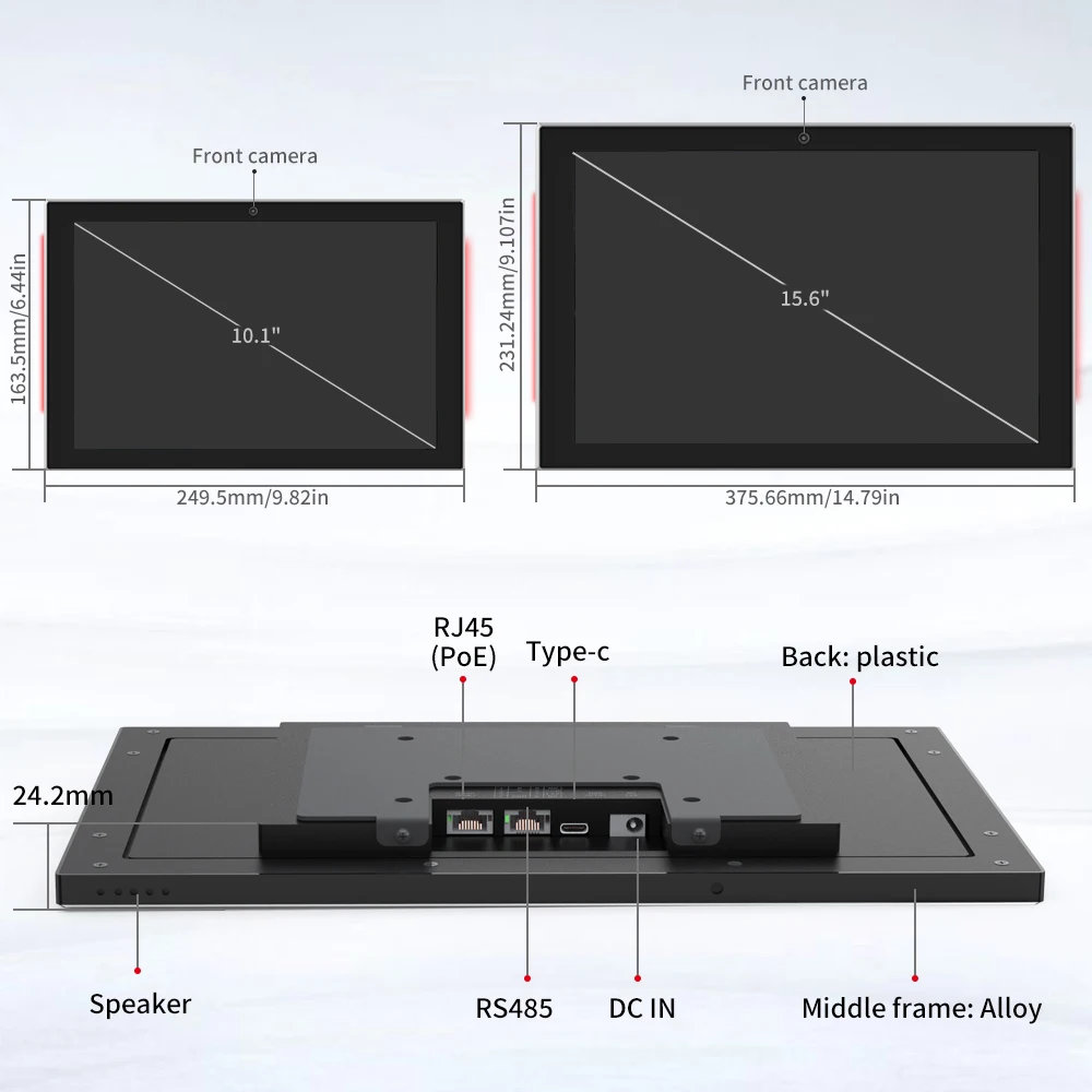 15.6 inch Scheduling Panel Meeting Room Tablet Conference Touch Display Offie schedular with LED Light Camera for Meeting Room