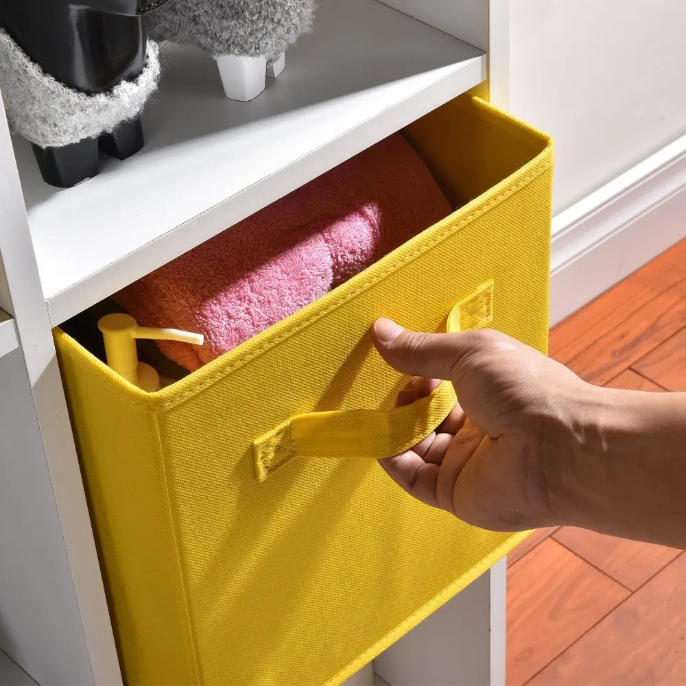 Folding Non-woven Fabric Storage Box With Handle Storage Basket Cube Bin For Children Toys Sundries Organizer Storage Bins 6
