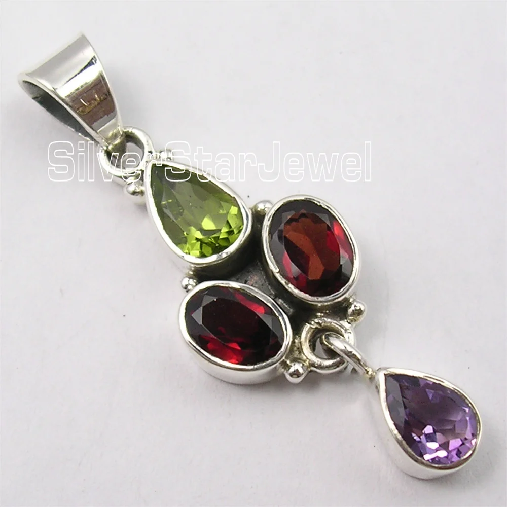 Many Color India Semi-precious Stone Pendant 1.6
