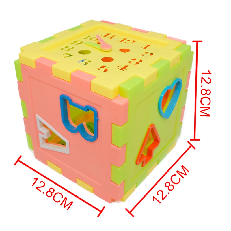 Baby Early Educational Box Toddler Shape Geometry Matching Number Counting Building Blocks Sorting Kids Cube Toy Clock Abacus educational toys