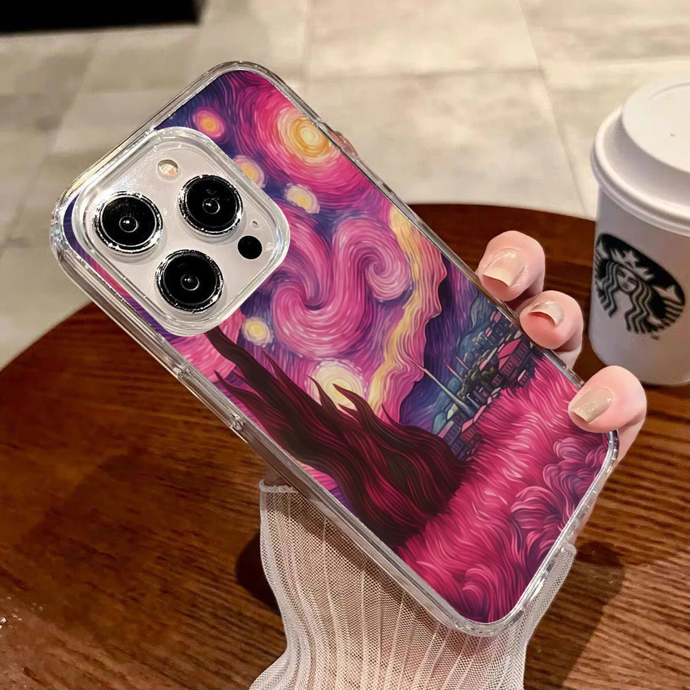 Van Gogh Starry Night Magnetic Clear Phone Case - Artistry in Protection