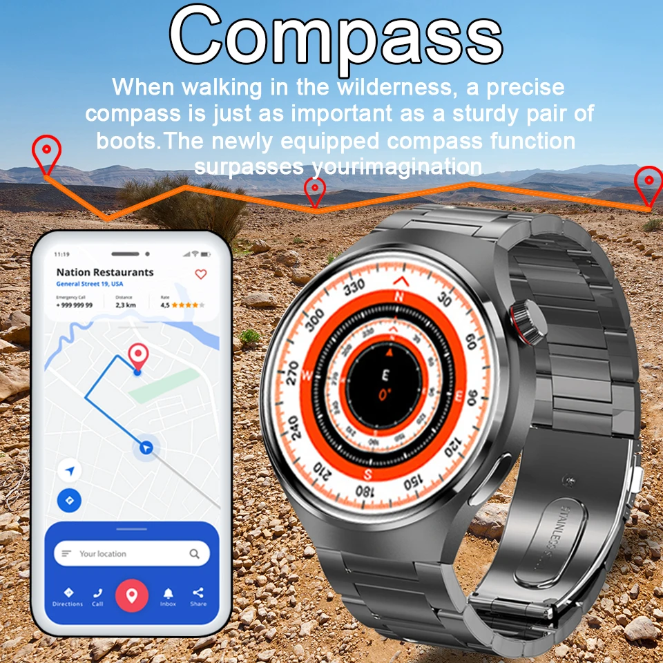 2024 GPS Ʈ Ʈ ġ,  ȭ, NFC ħ, ȭ GT4Pro ɹڼ 360*360 HD ũ,  Ʈ ġ, ǰ