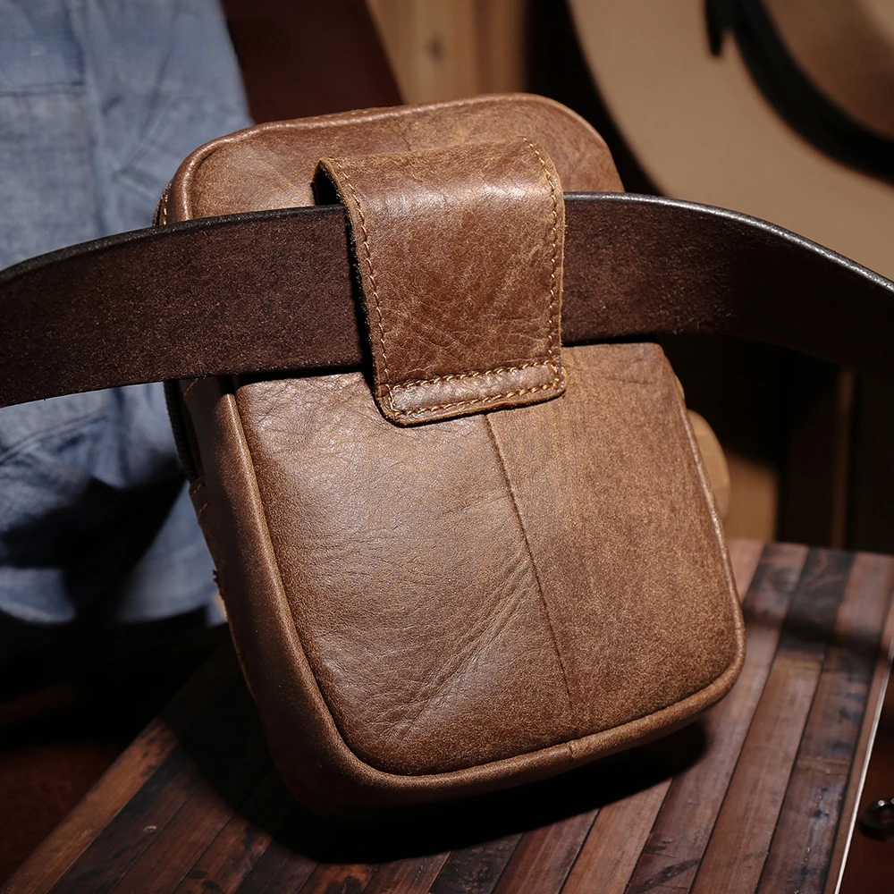 Men's wallet casual retro riding pockets first layer leather Money clip phone pockets genuine leather men's Coin purses