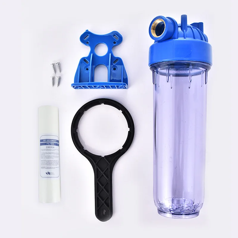 10inch Clear Filter Shell 1/2"3/4"1" Copper Thread Household Water Purifier Pre-filter Pipeline Single Stage Water Purifier