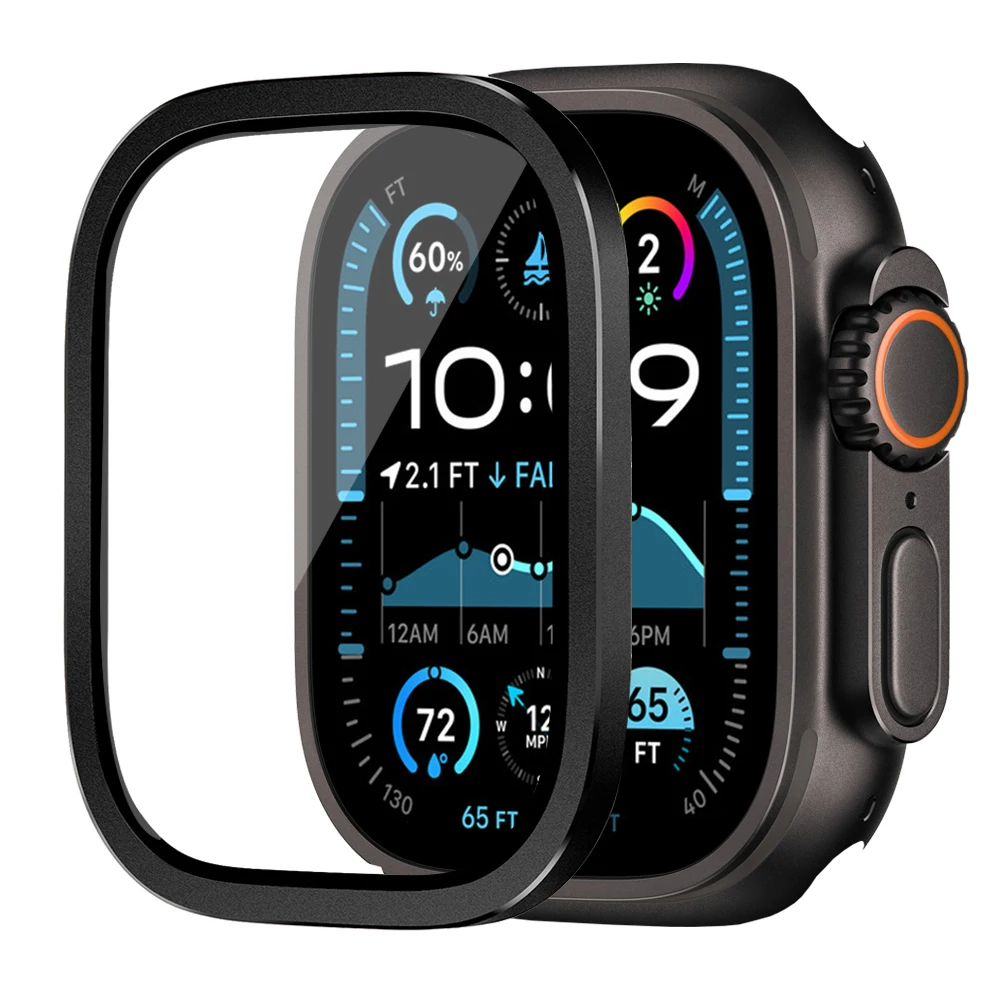 Apple Watch Ultra 3 2 49mm 화면 보호기용 강화 유리 긁힘 방지 HD 풀 필름 금속 범퍼 iWatch ultra3 액세서리