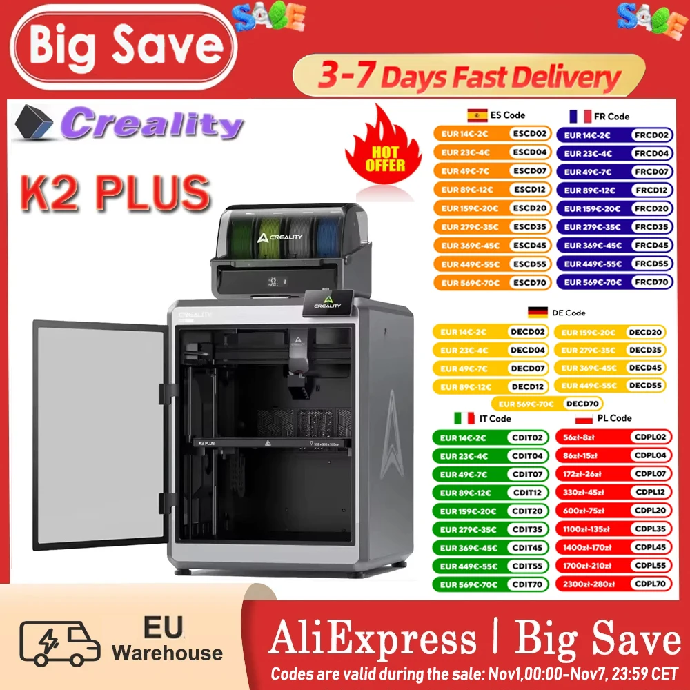 Drukarka 3D Creality K2 Plus Combo z EU za $1347.79 / ~4986zł
