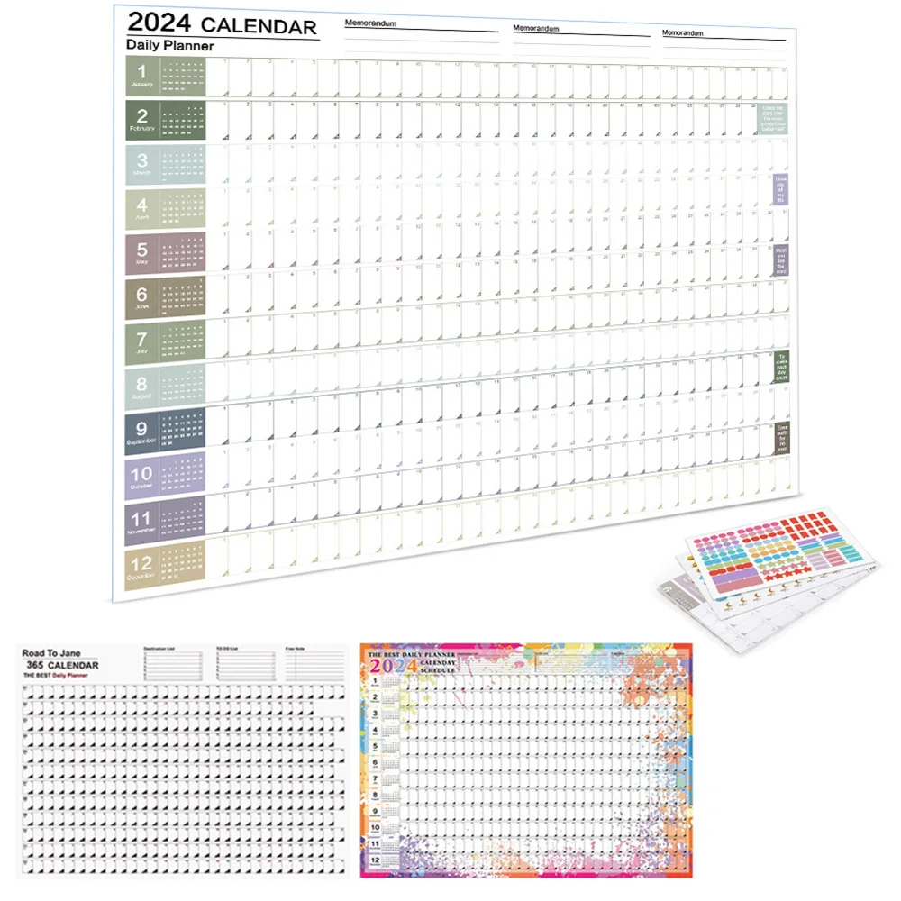 2024 Year Calendar Daily Weekly Monthly Planner Calendar To-do List Stationery Home Office School Supplies writing efficiency planner 2024 weekly planner for home school office 52 week english notebook with thick paper smooth writing