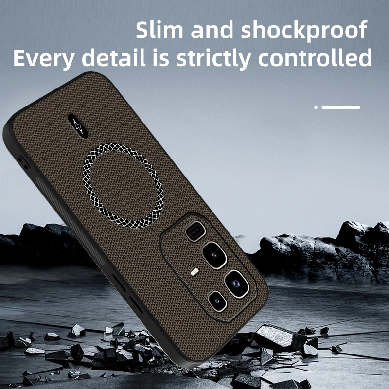 Magnetic Leather Shockproof Case with Full Camera Protection and Mag-Safe Compatibility