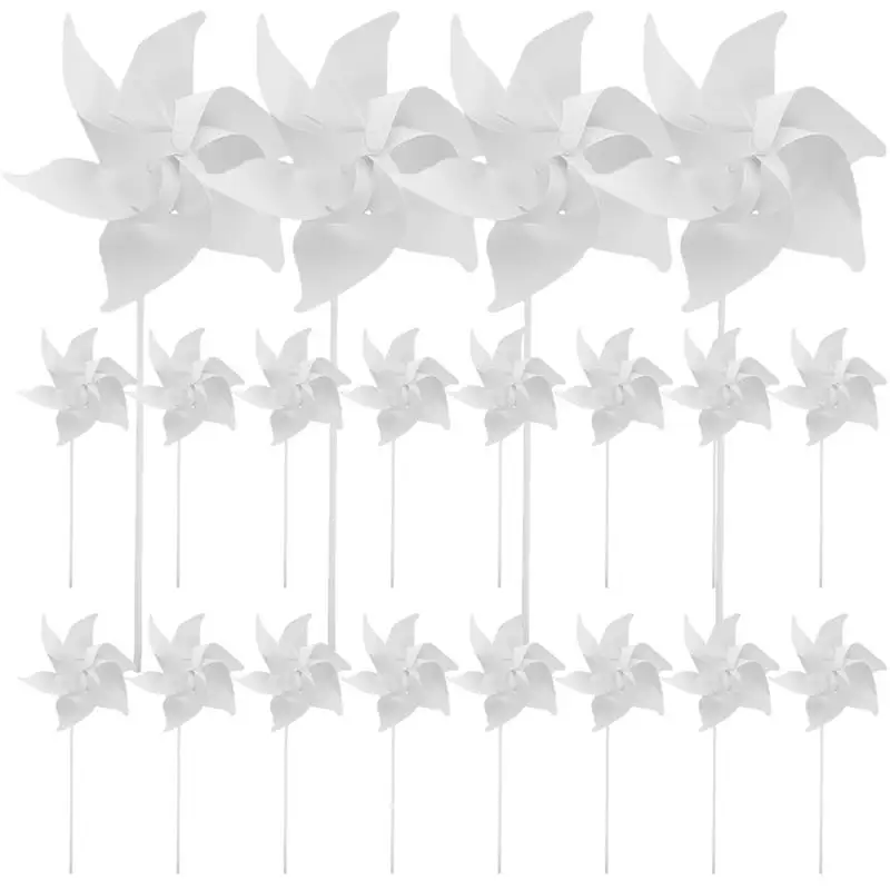 

20pcs Diy Drawing Kids Outdoor Toys Paper For Graffiti DIY Paper Graffiti Colored Painting Blank Six Leaf Windmill