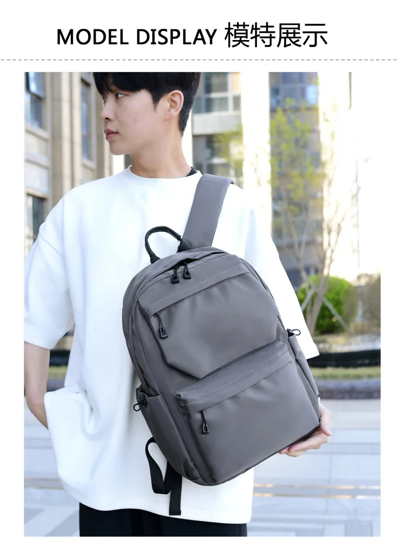 حقيبة ظهر للسفر خفيفة الوزن للرجال، حقيبة ظهر جديدة من قماش أكسفورد ذات سعة كبيرة لعام 2025، حقيبة مدرسية سوداء لطلاب الجامعات