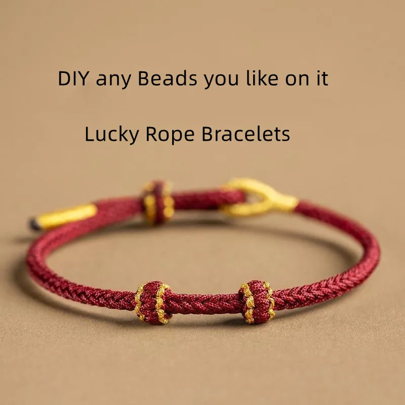 Hand Woven Size Adjust DIY Red String Bracelets Adult Child Vintage Lucky Rope Bracelet Bangles Gift For Friends Drop Shipping