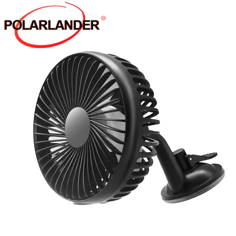 

12V-24V Suction Cup Single Head 5.5 inch Car Fan Large Wind Three Speed Control Light and Portable USB Interface Car Fan