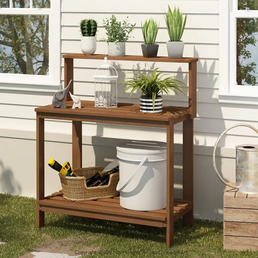 Tioman Outdoor Potting Bench - side view
