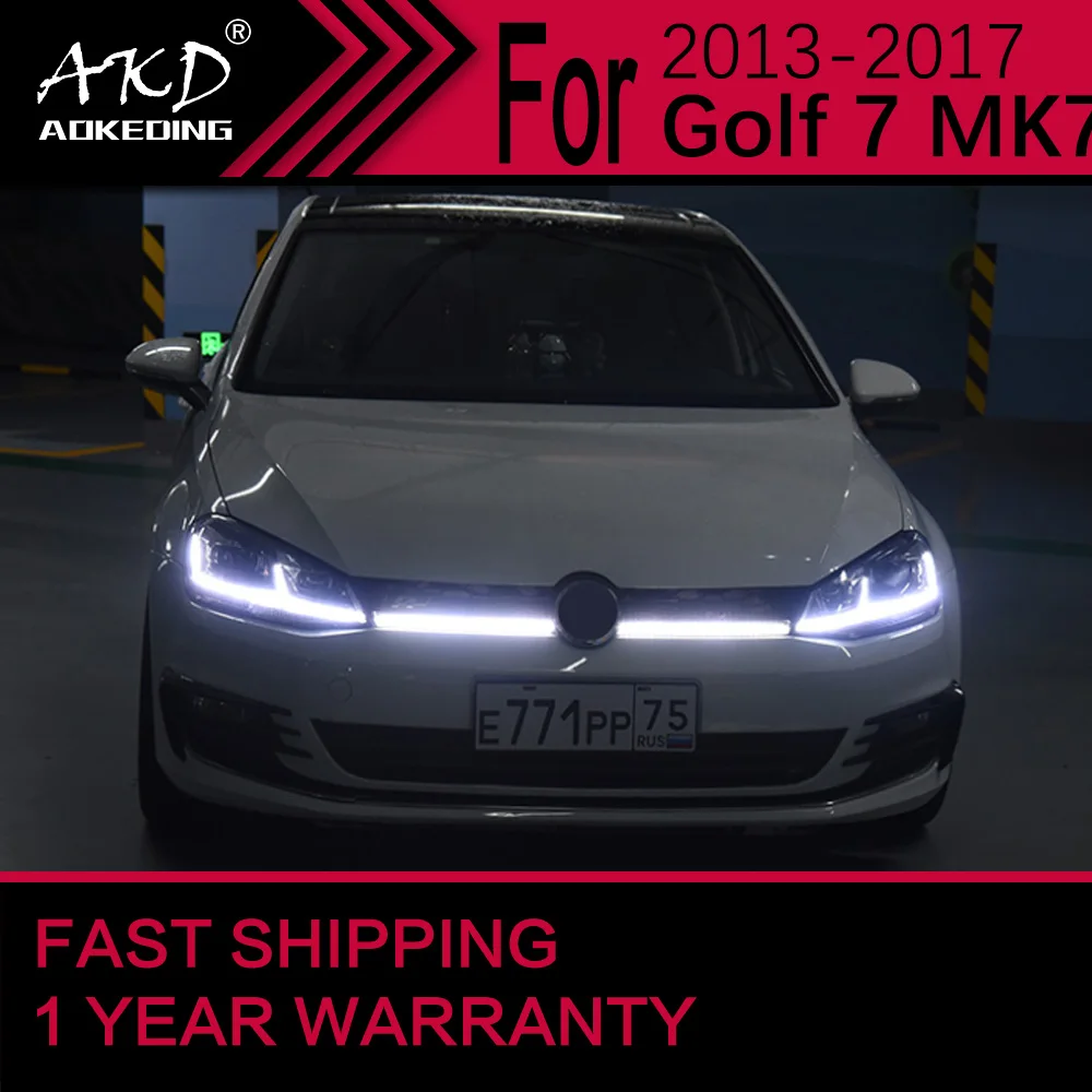 자동차 조명, VW 골프 7 헤드 라이트 2013-2017 MK7 Golf7 헤드 램프 Drl 프로젝터 렌즈 자동차 액세서리