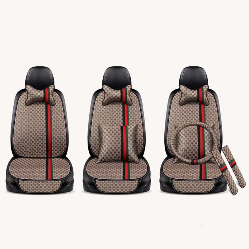2022 Fashion Brand Car Seat Cover Set Car Lumbar Pillow Car Neck
