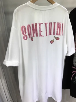 Plus Size Tops For Women Flower Graphic Tees Short Sleeve Rhinestone T Shirts Casual Summer Oversized 5