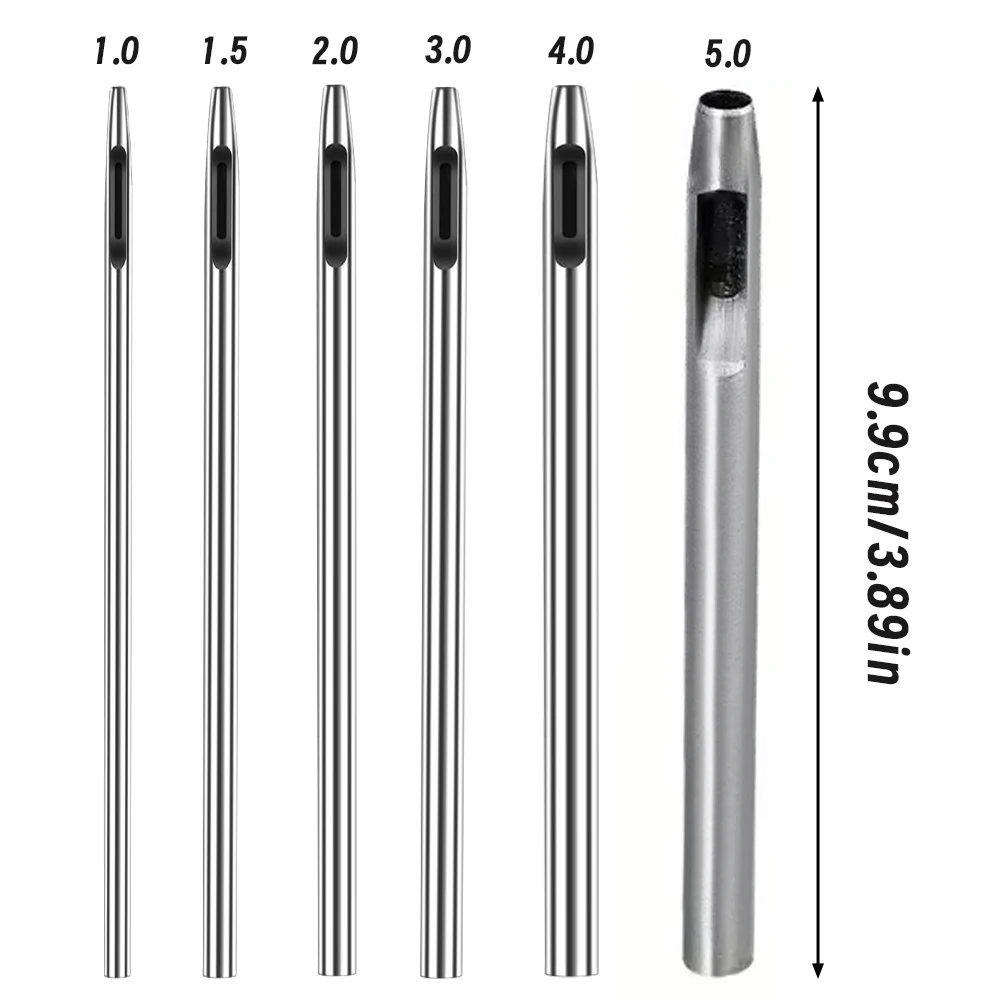 Leather Hole Puncher 6pcs 10-5.0mm Leather Hole Punch Tool Set Round Hole Punch for Leather Belts and Other Projects