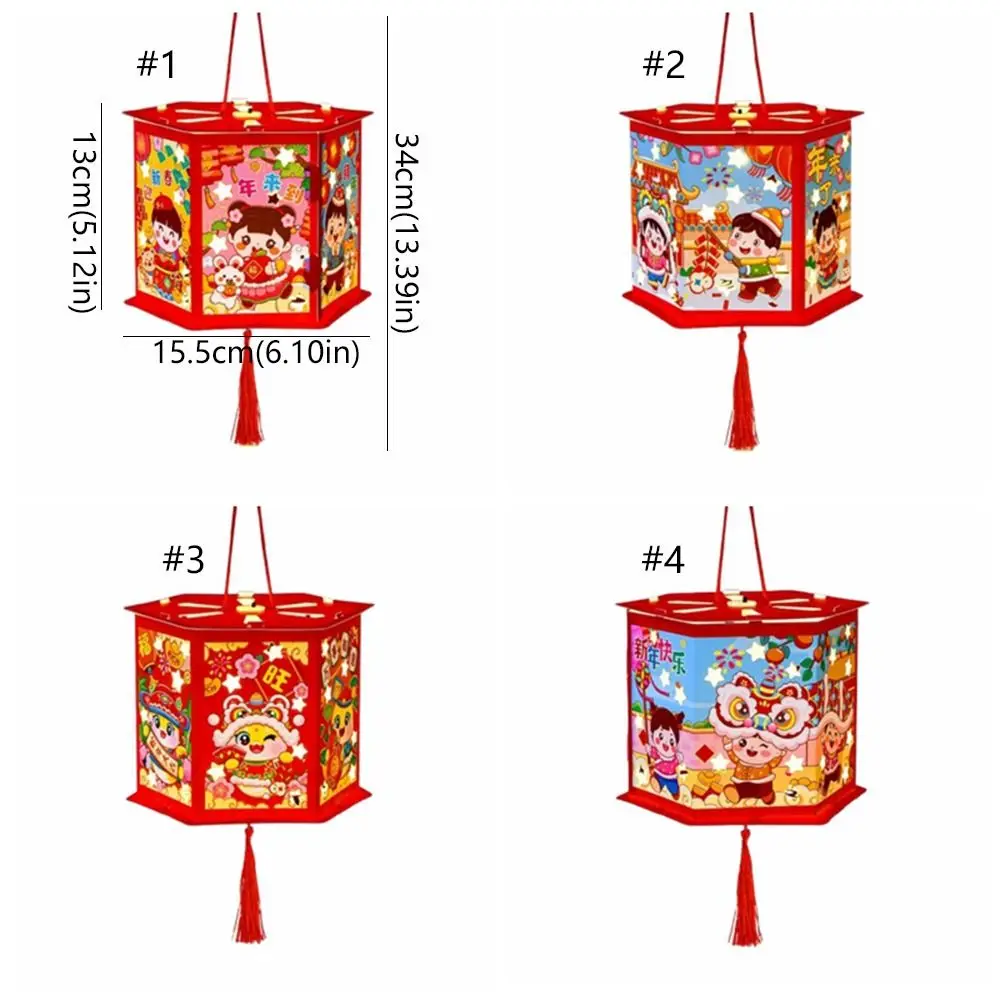 Cartoon 2025 Snake Year Portable Lantern Chinese Style Traditional New Year Luminous Lantern Blessing Children Handheld Lantern