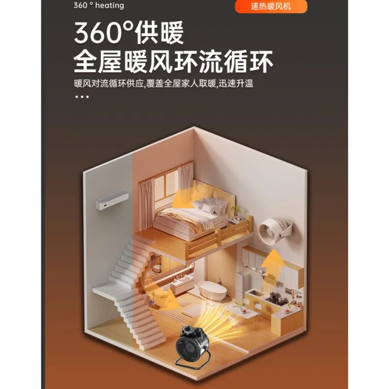 Small Warm Air Blower, Household Heater, Hot Air Electric Heater, Energy-saving Office Bathroom, Small Steel Cannon, Hot Fan