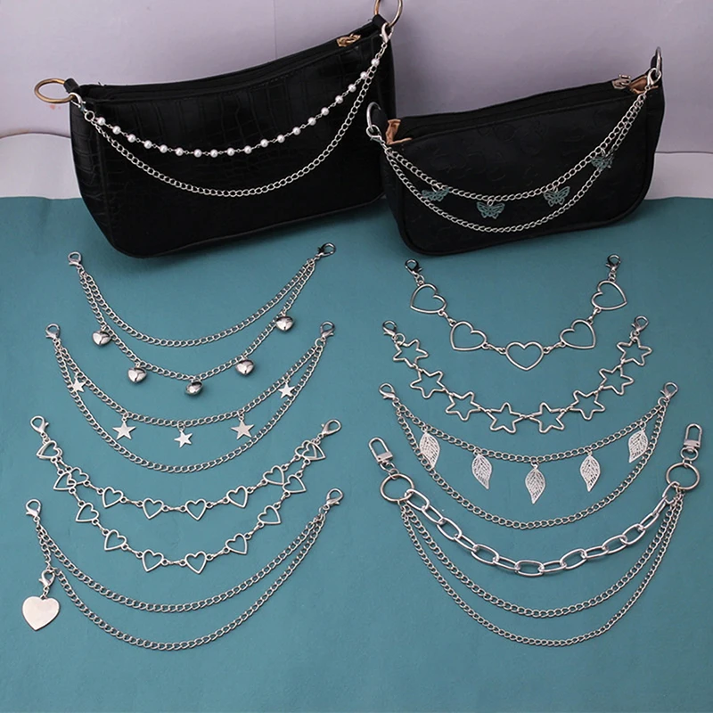 Shoulder Bag Chain Straps Multi-layer Metal Chain DIY Personality Butterfly Heart Star Pendant Accessories