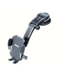 Adjustable High - Stability Car Dashboard Phone Holder with Extra Sticky Pads (Black)