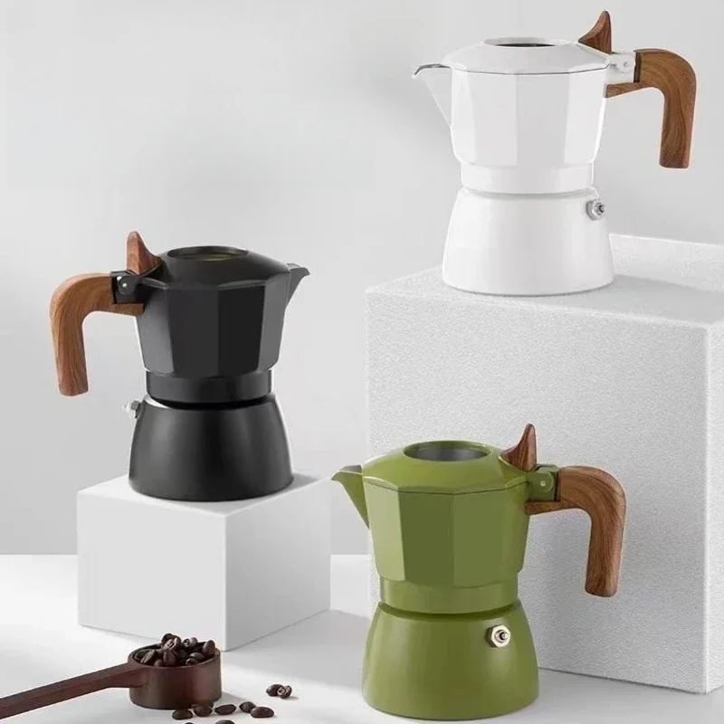 

Double-valve Moka Pot Traditional Hand-brew Italian High-temperature Extraction Kitchen Outdoor Cafe Espresso Coffee Appliance