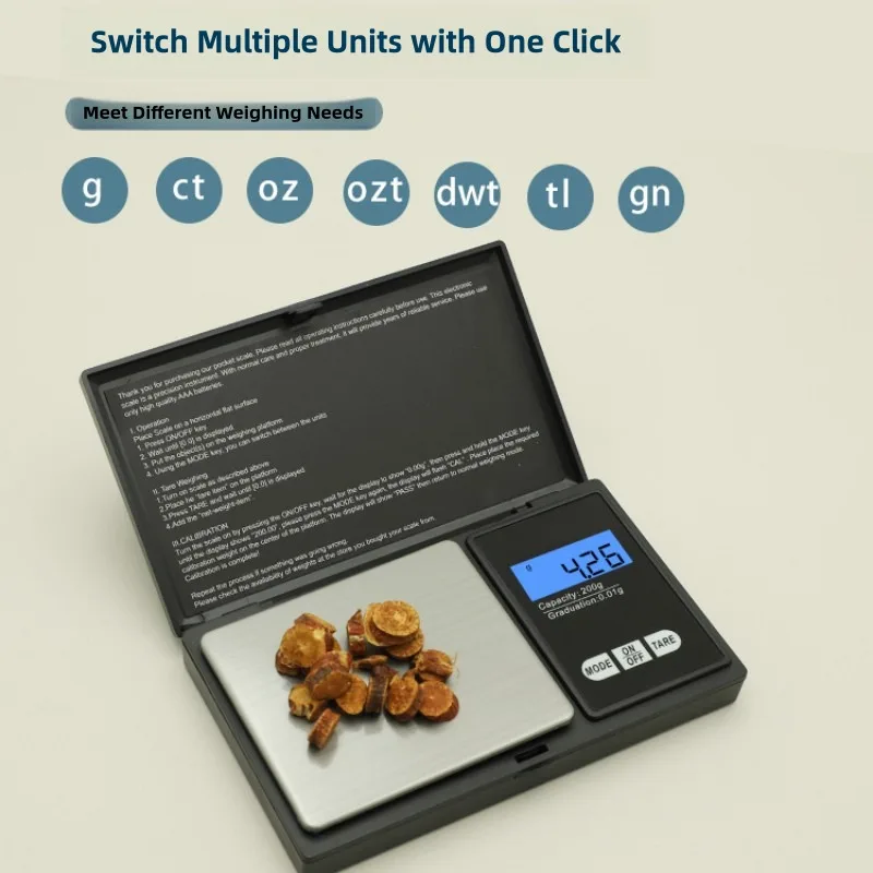 Precise LCD Pocket Electronic Digital Scale 200g/500g/1000g x 0.01g /0.1g for Kitchen Jewelry Drug Gram Weight Balance weight