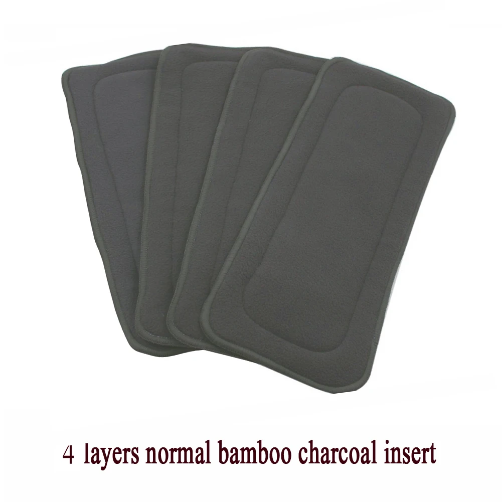 Reusable 4 Layers Bamboo Charcoal Insert Baby Cloth Diaper Nappy 1pc cloth diapers cloth diaper insert cloth diaper liners