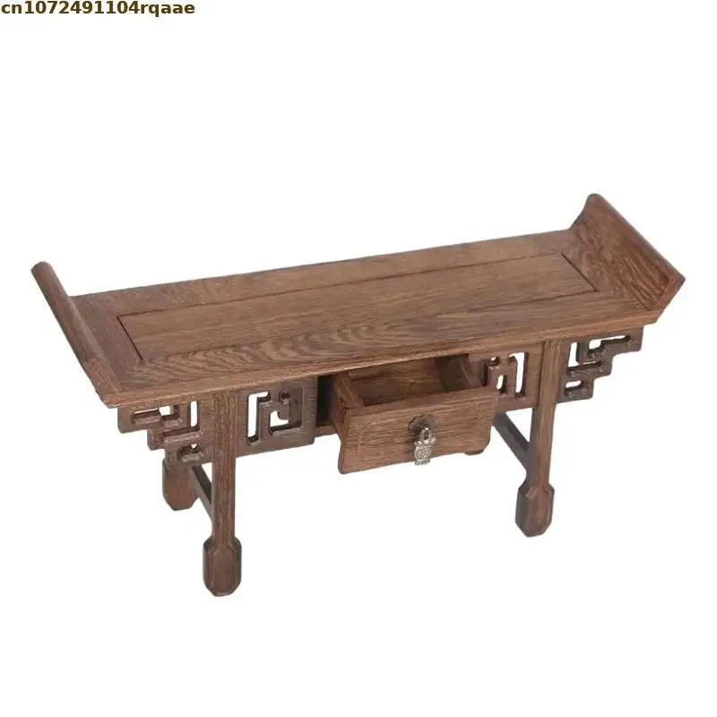 Mobili da scrivania in legno massello Figurine Vaso Vaso da fiori Tavolo di smistamento Espositore Bonsai Decorazione per piante Scaffale Set da tè Piedistallo - immagine 3
