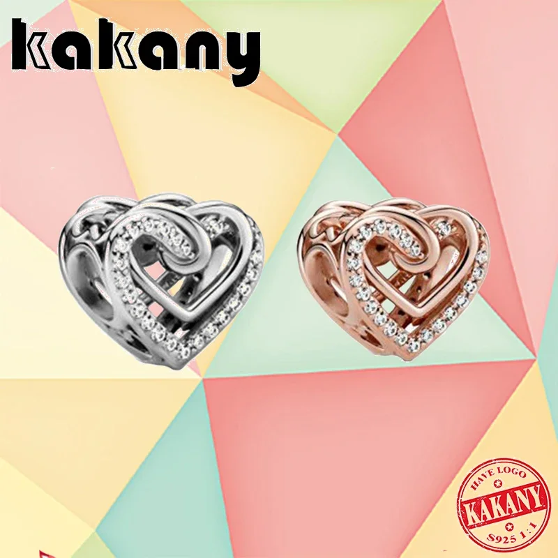 

2021 Valentine's Day New High Quality 100% 925 Sterling Silver Heart Pendant Fits Original Diy Charm Bracelet Jewelry