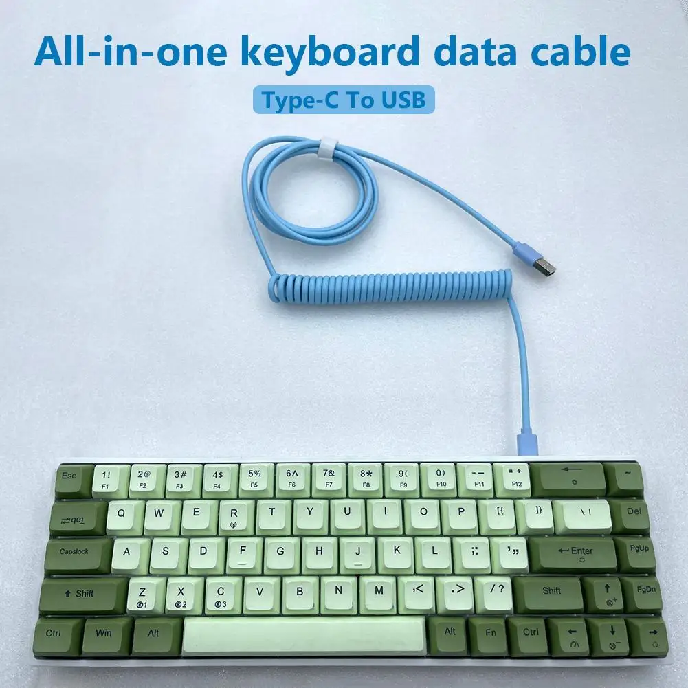 Enhanced Coiled Aviator USB-C Cable for Mechanical Keyboards - Maximum 3M Length